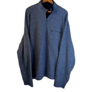 GAP Fleece 1/4 Zip Pullover Blue Cozy Basic Preppy Sweater Mens Size XL